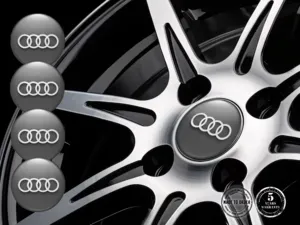 Audi Calcomanía de Aro Logo Insignias Silicona Lujo